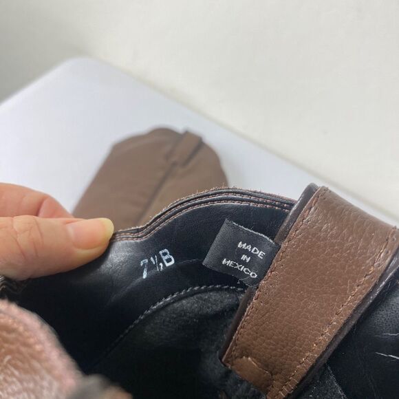 Cowgirl boots 7.5 B narrow foot brown leather custom made soft soles - Picture 5 of 8